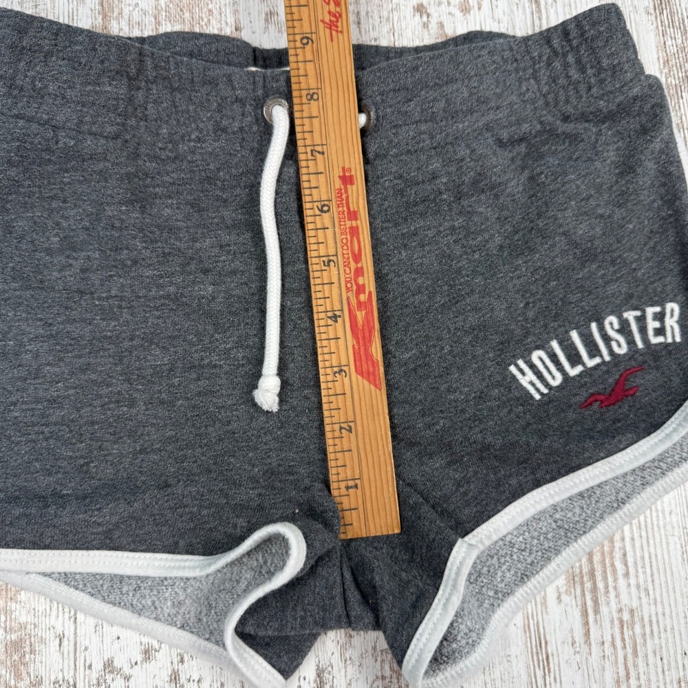 VTG Y2K Hollister XS Gray Lounge Mini Micro Shorts Fleece Low/Mid Rise Logo - Picture 6 of 8